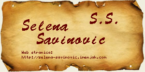 Selena Savinović vizit kartica